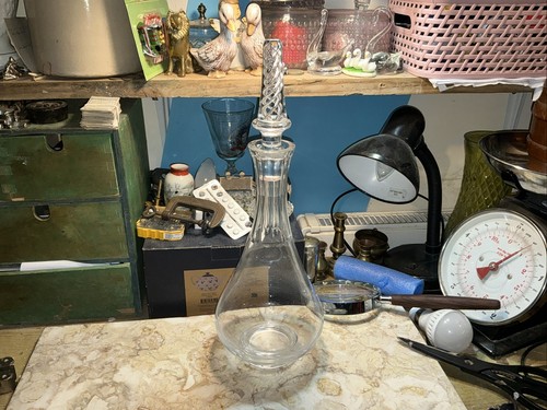 Vintage glass decanter with - vintage,