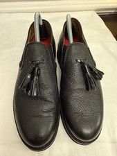 Grenson Black Grain Leather Tasselled Shoes Loafers Men's UK 7 E EU 41 US 8