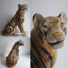 Vintage Large Tiger Statue  1960s 1970s Tigress 