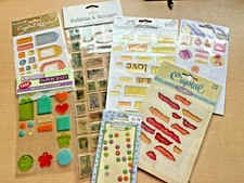 Bundle of epoxy sticker embellishments, scrapbooking, crafts. b6