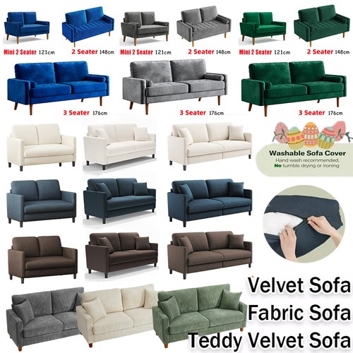 Seater teddy velvet sofa - seater,