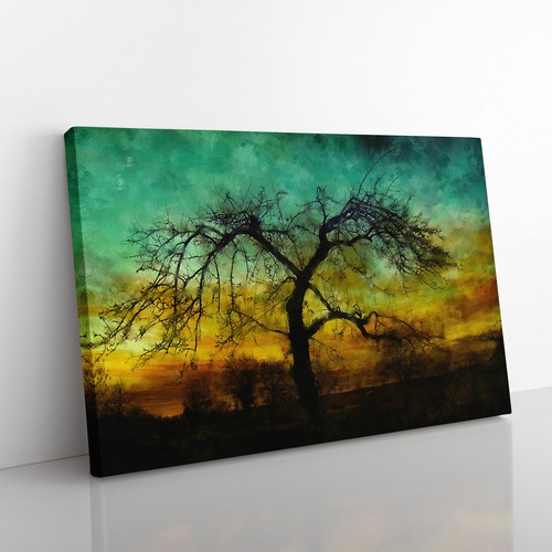 Tree sunset canvas - at, art