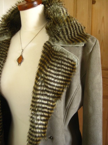 Faux sheepskin jacket - m&s, 8