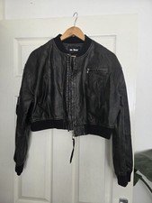 Black PU Leather Coat Size 8