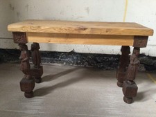 Unique Special Breton Carved Figural French Console Table - Rustic Farmhouse