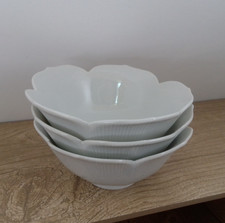 3 White Lotus Flower Bowls