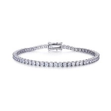 3ct Tennis Bracelet White Gold Diamond Test Pass Lab-Created VVS1/D LED Box 18cm