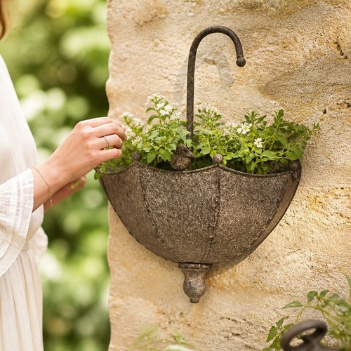 Outdoor umbrella wall planter - umbrella,