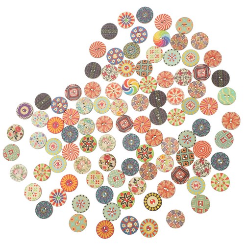 Assorted color wooden buttons - color,