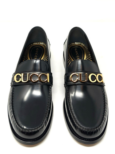 Gucci black leather loafers - leather,