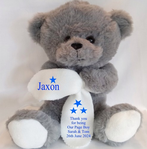 30cm personalised grey teddy - ,