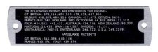 Metal Rocker / Valve Cover plate - Weslake Patents, MGA