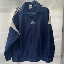 Vintage 80s Adidas Drill Top training smock twill cagoule pullover LG Size Large