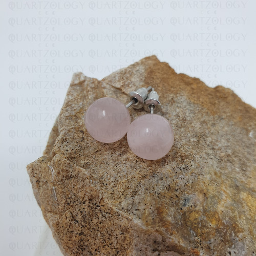 Quartz stud earrings natural - quartz,