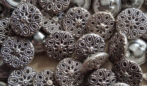 12mm buttons pewter colour - 12mm, 25