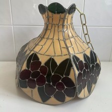 Tiffany Style Ceiling Light Floral Unusual Bell Shade Pendant Handmade?
