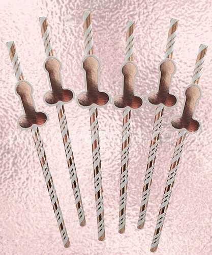 Rose gold willy straws pack - willy,