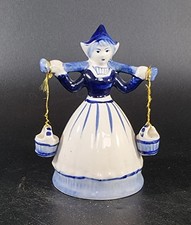 Delft Blue Milkmaid Bell Gilt