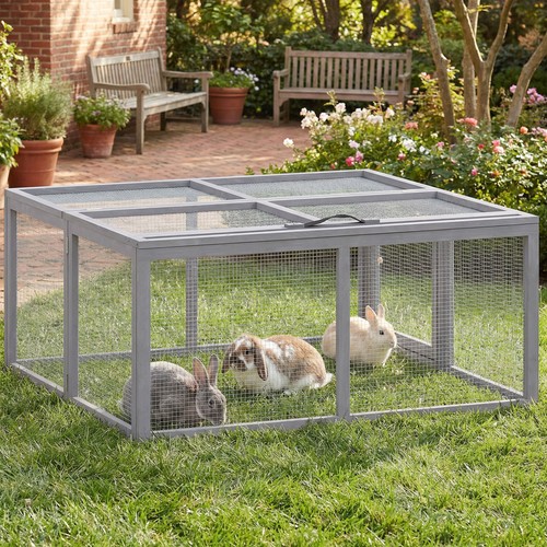 Pawhut rabbit hutch outdoor - pawhut,