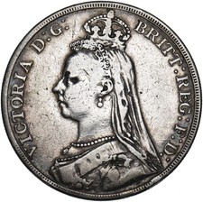 1890 Crown - Victoria British Silver Coin
