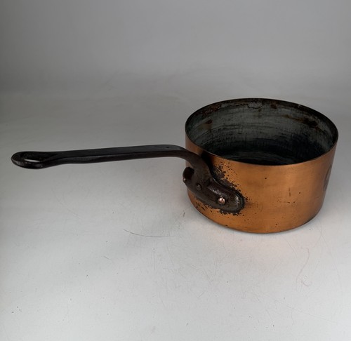 Antique french copper saucepan - french,