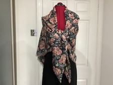 Large Vintage Liberty of London Vintage Varuna Wool Scarf 53x53 ins