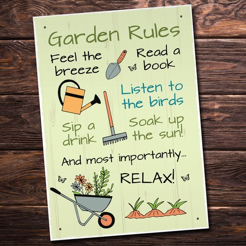 Garden rules plaque for - rules,