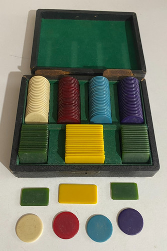 Vintage colourful poker chips - vintage,