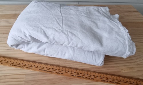 Plain white flannel brushed - white,