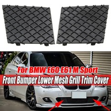 Pair For BMW E60 E61 5 Series M Sport Front Bumper Cover Lower Mesh Grill Trim