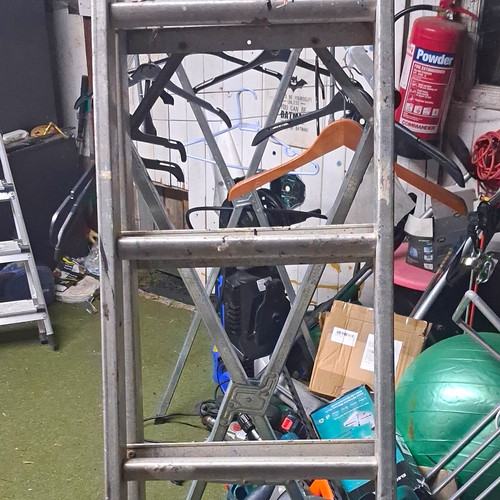 Silver metal step ladder 50cm - step,