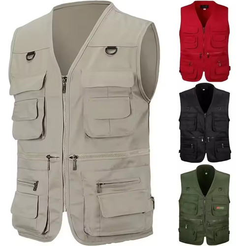 Men multi pockets vest utility - men,