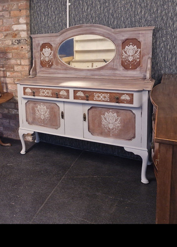 Vintage painted wood sideboard - vintage,