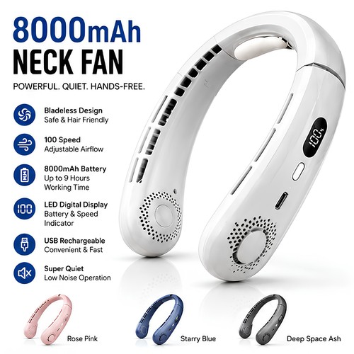 Neckband fan bladeless - bladeless, lazy