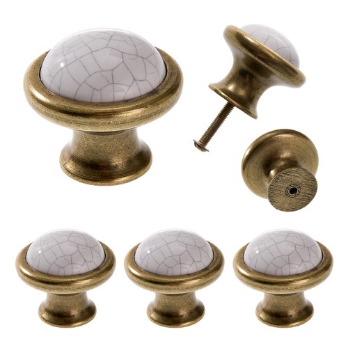 Drawer door knobs ceramic - 6x,