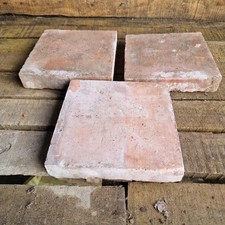5no Fantastic Reclaimed Victorian Thick Red Quarry Tiles 7" x 7"  x 1.5"