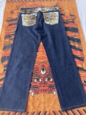 Maharishi Blue Fluffy Tiger Stripe Jeans Brand New 38 Waist 34 Leg