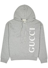 GUCCI Grey logo hooded cotton