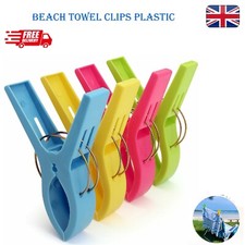 4-12 Pcs Beach Towel Clips Plastic Clothes Pegs for Sunbed Lounger UK