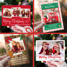Personalised Christmas Cards Pack - Custom Photo Family Holiday Greetings