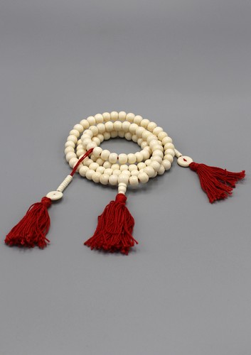 White bone beads prayer - white, mala