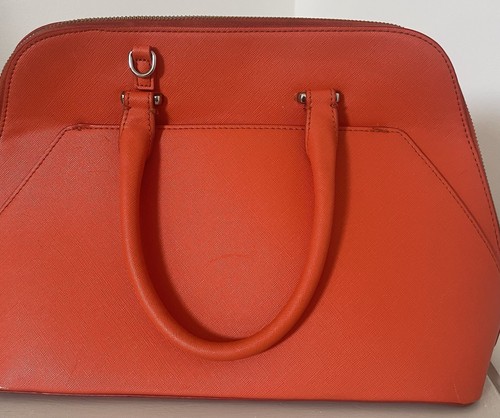 Zara orange faux leather bag - zara,