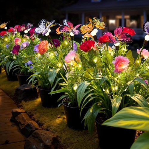 Led solar power butterfly - led,