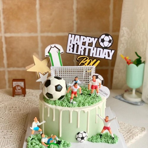 Plastic football cake - cake, toppers