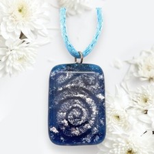 Glass Pendant, Handmade Dichroic Glass Pendant, Fused Glass Pendant 3cm, SALE