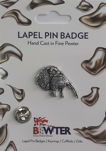 Spaniel pheasant lapel pin - lapel,
