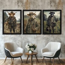 Set of 3 Prints Highland Cow