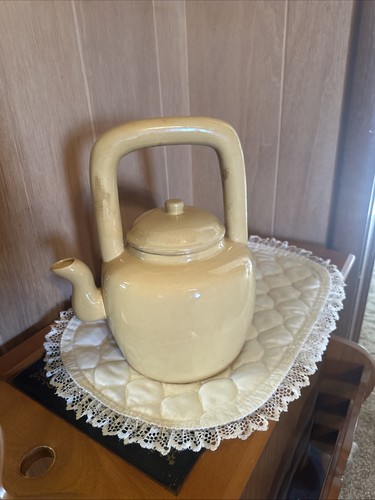 Vintage large ceramic yellow - vintage,