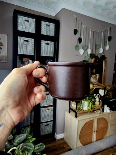 Vintage brown stoneware gravy - stoneware,