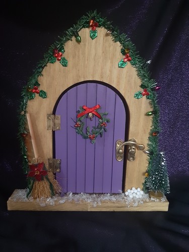 Wooden fairy door christmas - wooden,